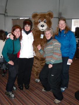 Laurie, Carol, Ursula & Elaine with Burke Mascot